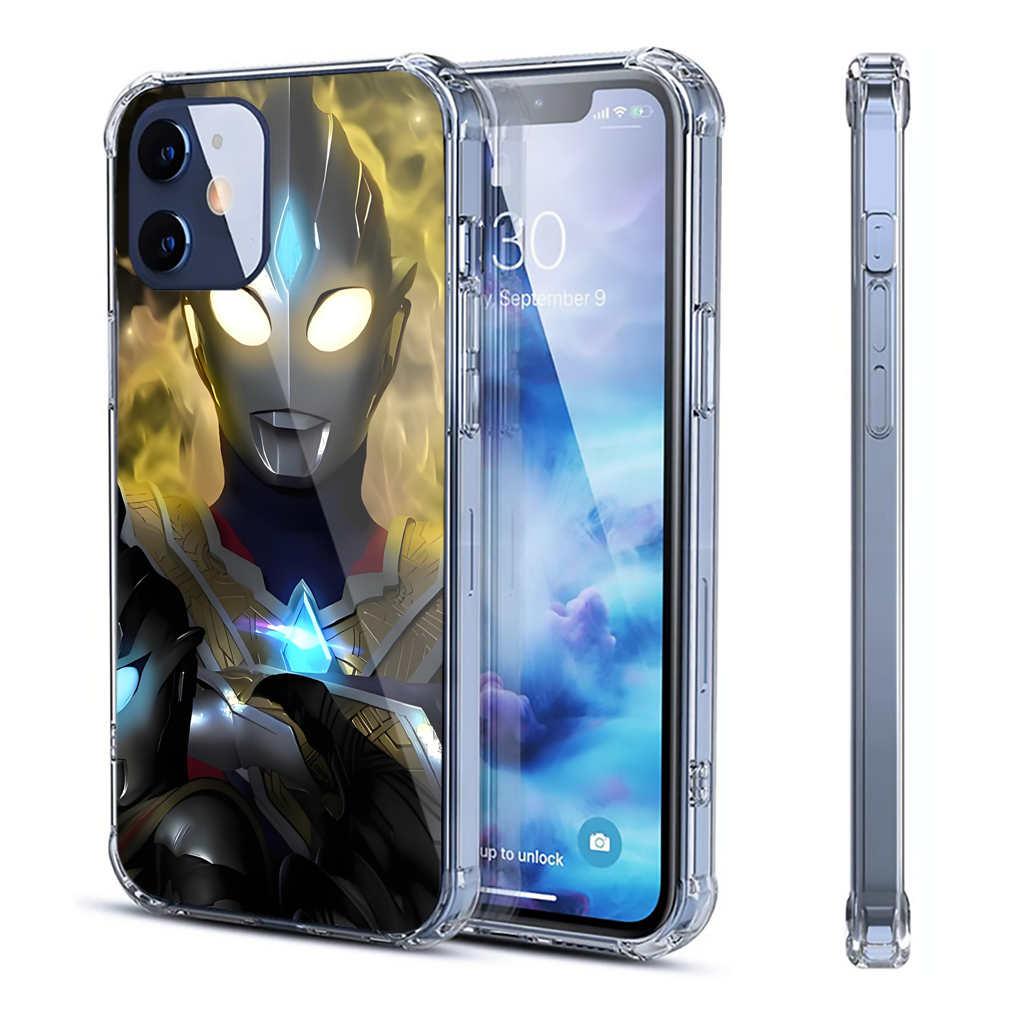 （画像用） ウルトラマン Ultraman 【iPhone 12シリーズ対応】透明スマホケース（クリアソフトケース）
